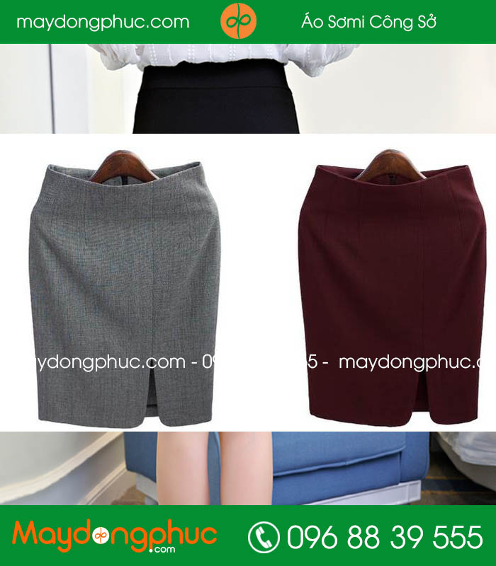 Đồng phục chân váy màu ghi và màu tím